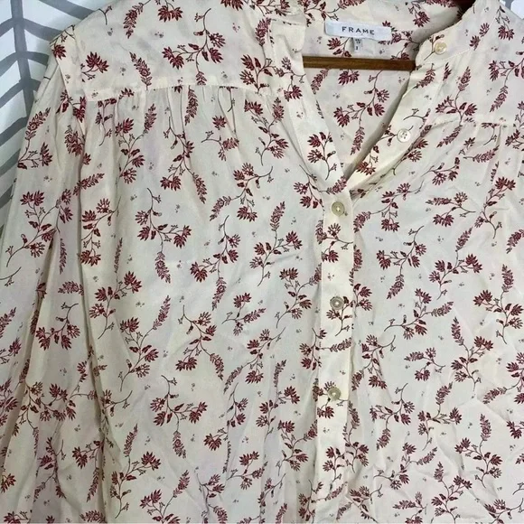 Frame Denim Pink Buttoned Blouse with Mandarin Collar - Picture 4 of 7